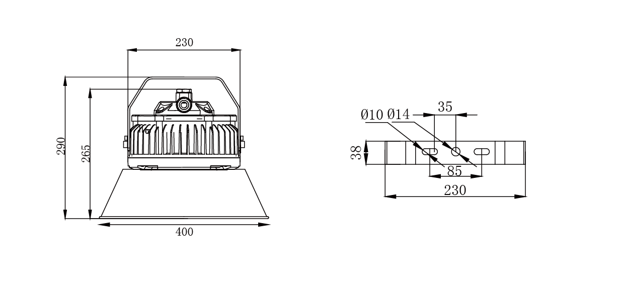 explosion proof flood light size