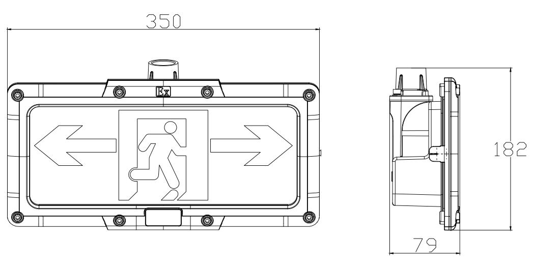 Explosion proof sign light size