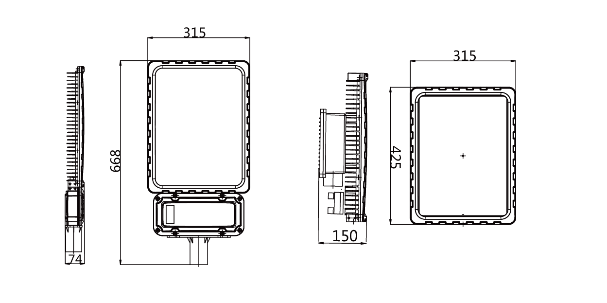Explosion proof street light size