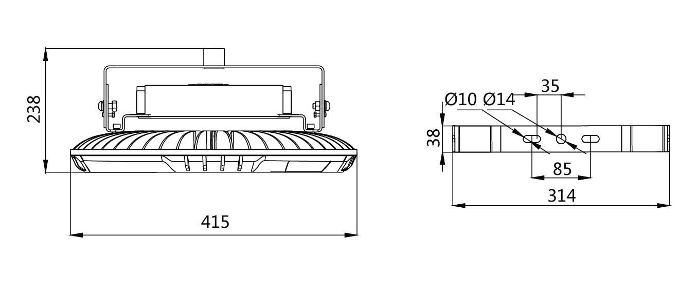 explosion proof led high bay lights size