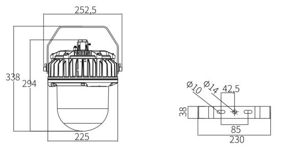 custom lighting explosion proof size